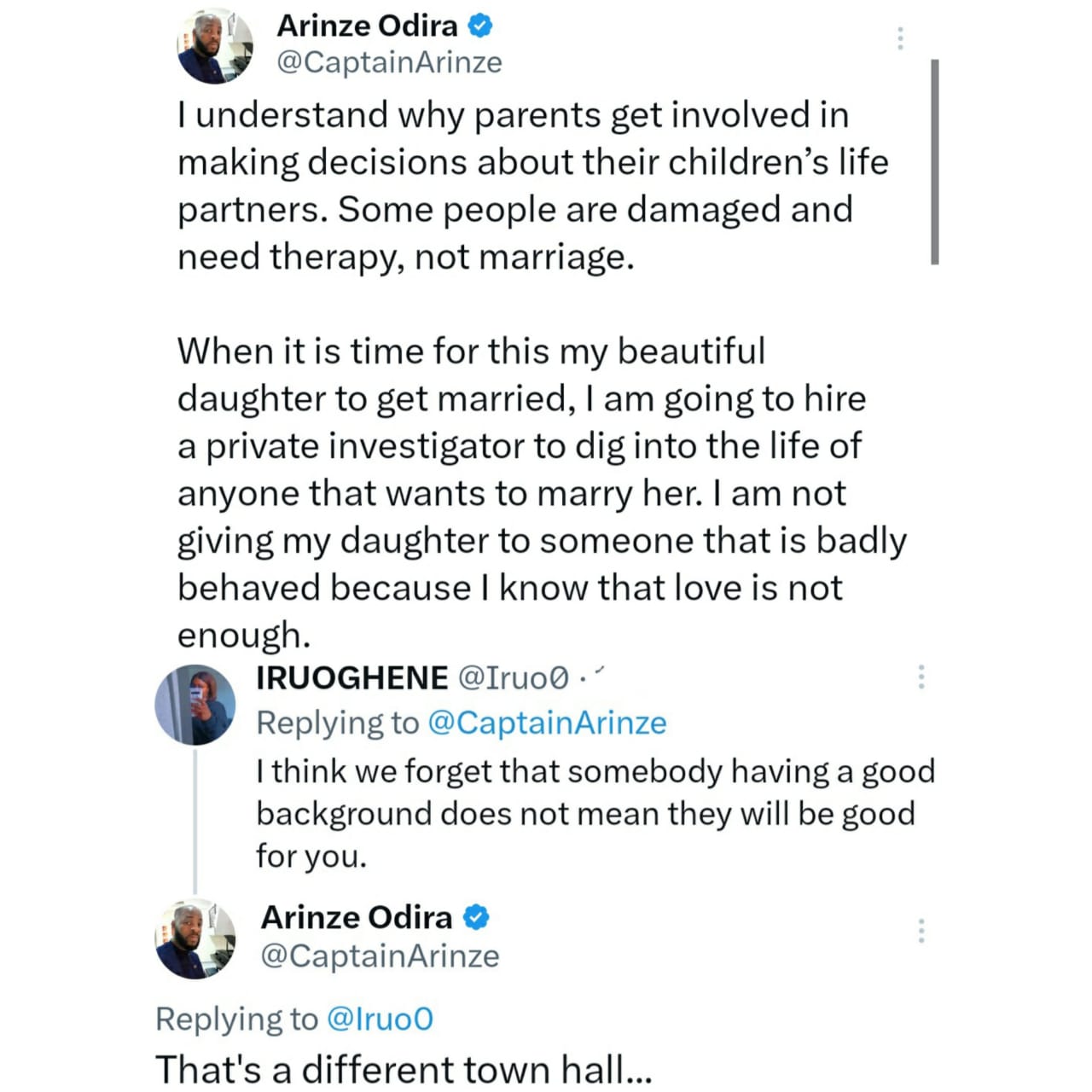 Some people are damaged and need therapy, not marriage - Nigerian man speaks on why he must employ the service of a private investigator to investigate any man who wants to marry his daughter